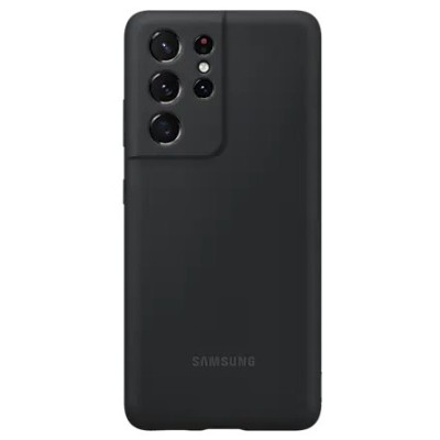 Samsung Galaxy S21 Ultra (G998B) „Samsung“ Silicone Cover cieta silikona TPU melns apvalks | vacins.lv