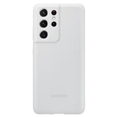 Samsung Galaxy S21 Ultra (G998B) „Samsung“ Silicone Cover cieta silikona TPU gaiši pelēks apvalks | Vacins.lv