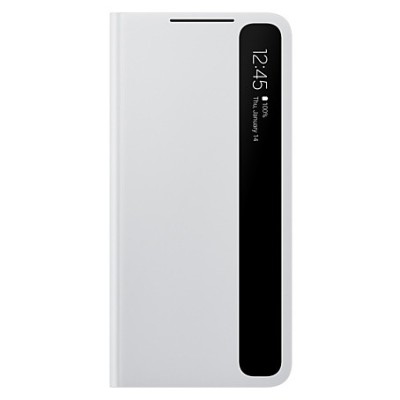 Samsung Galaxy S21+ (G996B) oficiāls Smart Clear View Cover atvērams gaiši pelēks maciņš (maks) | Vacins.lv