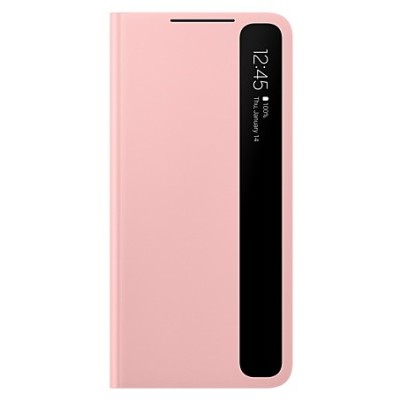 Samsung Galaxy S21+ (G996B) оригинальный Smart Clear View Cover (EF-ZG996CPEGEE) открываемый розовый кожаный чехол - книжка | Va