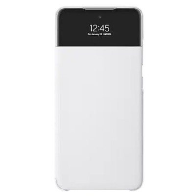Samsung Galaxy A52 5G (A526B, A525F) oficiāls S View Wallet Cover atvērams balts maciņš (maks) | Vacins.lv