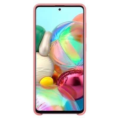 Samsung Galaxy A71 (A715) „Samsung“ Silicone Cover твердый силиконовый чехол розового цвета | Vacins.lv