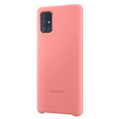 Samsung Galaxy A71 (A715) „Samsung“ Silicone Cover твердый силиконовый чехол розового цвета | Vacins.lv