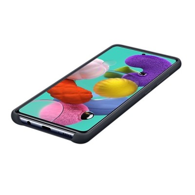 Samsung Galaxy A51 (A515) „Samsung“ Silicone Cover твердый силиконовый чехол чёрного цвета | Vacins.lv
