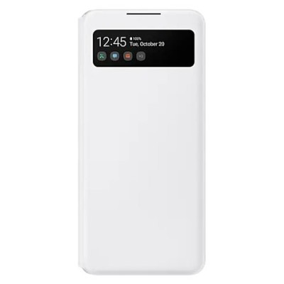 Samsung Galaxy A42 5G oficiāls S View Wallet Cover atvērams balts maciņš (maks) | Vacins.lv