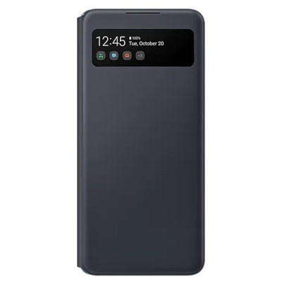 Samsung Galaxy A42 5G oficiāls S View Wallet Cover atvērams melns maciņš (maks) | Vacins.lv