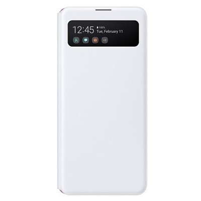 Samsung Galaxy A41 (A415F) oficiāls S View Wallet Cover atvērams balts maciņš (maks) | Vacins.lv