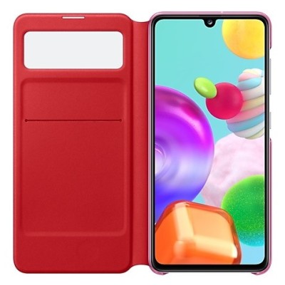 Samsung Galaxy A41 (A415F) оригинальный S View Wallet Cover открываемый белый кожаный чехол - книжка | Vacins.lv