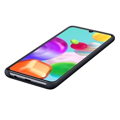 Samsung Galaxy A41 (A415F) „Samsung“ Silicone Cover твердый силиконовый чехол чёрного цвета | Vacins.lv