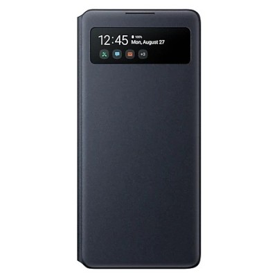 Samsung Galaxy S10 Lite (G970) oficiāls S View Wallet Cover atvērams melns maciņš (maks) | Vacins.lv