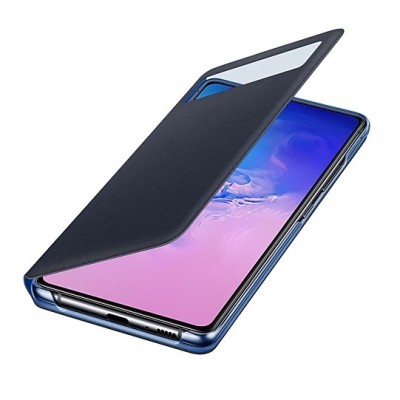 Samsung Galaxy S10 Lite (G970) оригинальный S View Wallet Cover EF-EG770PBEGEU открываемый чёрный кожаный чехол - книжка | Vacin