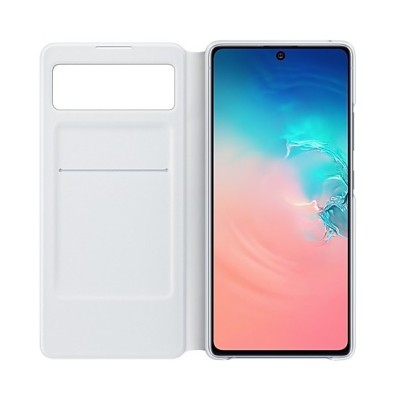 Samsung Galaxy S10 Lite (G970) oficiāls S View Wallet Cover atvērams balts maciņš (maks) | Vacins.lv