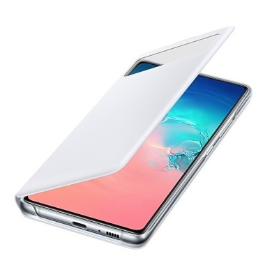 Samsung Galaxy S10 Lite (G970) oficiāls S View Wallet Cover atvērams balts maciņš (maks) | Vacins.lv