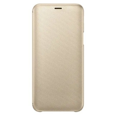 Samsung Galaxy J6 2018 (J600) оригинальный Wallet Cover открываемый золотой кожаный чехол - книжка | Vacins.lv