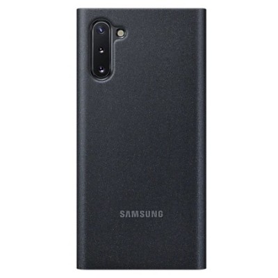 Samsung Galaxy Note 10 (N970F) оригинальный Smart Clear View Cover (EF-ZN970CBEGWW) открываемый чёрный кожаный чехол - книжка | 