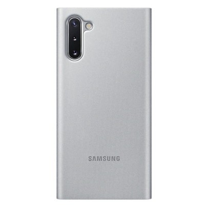 Samsung Galaxy Note 10 (N970F) оригинальный Smart Clear View Cover (EF-ZN970CSEGWW) открываемый серебристый кожаный чехол - книж