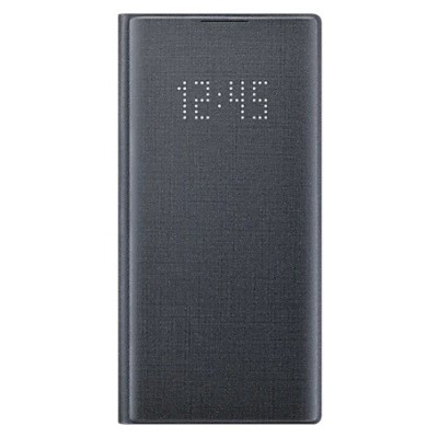 Samsung Galaxy Note 10 (N970F) oficiāls Led View Cover atvērams melns ādas maciņš (maks) | Vacins.lv
