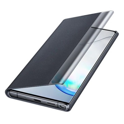 Samsung Galaxy Note 10+ (N975F) oficiāls Smart Clear View Cover atvērams melns maciņš (maks) | Vacins.lv