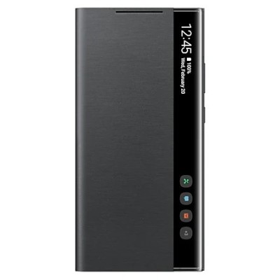 Samsung Galaxy Note 20 Ultra (N986F) оригинальный Smart Clear View Cover (EF-ZN985CBEGEU) открываемый чёрный кожаный чехол - кни