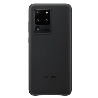 Samsung Galaxy S20 Ultra (G988) Leather Cover melns ādas apvalks | Vacins.lv