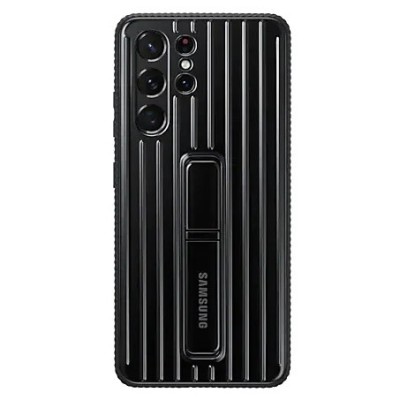 Samsung Galaxy S21 Ultra (G998B) „Samsung“ Protective Standing Cover cieta silikona TPU melns apvalks | vacins.lv
