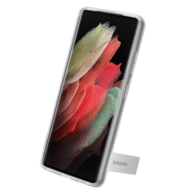 Samsung Galaxy S21 Ultra (G998B) „Samsung“ Clear Standing Cover cieta silikona TPU dzidrs apvalks | vacins.lv