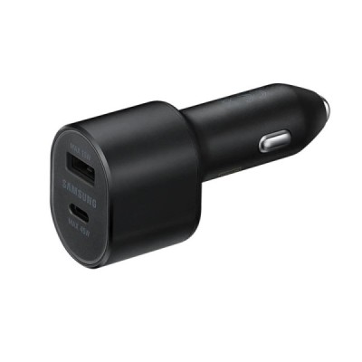 Origināls „Samsung“ Super Fast Dual Charger EP-L5300XBEGEU melns autolādētājs ar Type-C vadu (45W + 15W) | Vacins.lv