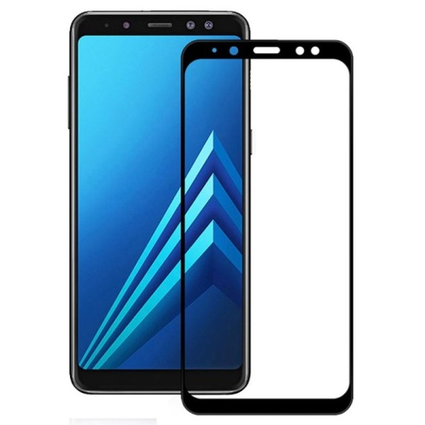 „Amorus“ Tempered Glass защитное стекло экрана 0.26 mm - чёрный (Galaxy A8 2018)