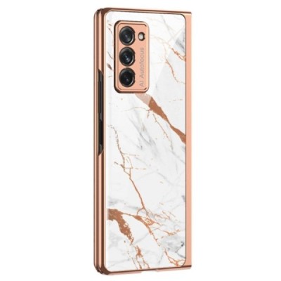 Samsung Galaxy Z Fold2 5G (F916B) GKK Marble Glass balts plastika apvalks | vacins.lv