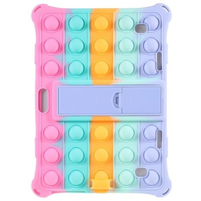 Apple iPad 9.7 (Air, Air 2 ,iPad 2 / 3 / 4) „Popit“ Bubble Kickstand  мягкий силиконовый чехол (TPU) - розовый | Vacins.lv