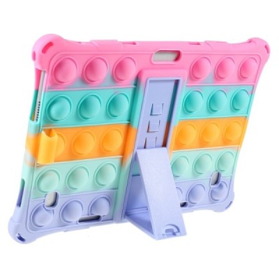 Apple iPad 9.7 (Air, Air 2 ,iPad 2 / 3 / 4) „Popit“ Bubble Kickstand  мягкий силиконовый чехол (TPU) - розовый | Vacins.lv