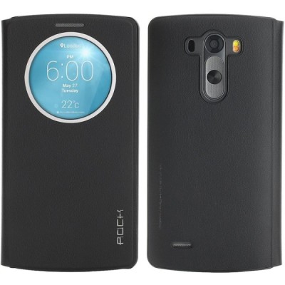 Rock Quick Circle LG G3 juodas atverčiamas dėklas - knygutė / Priedai.lt