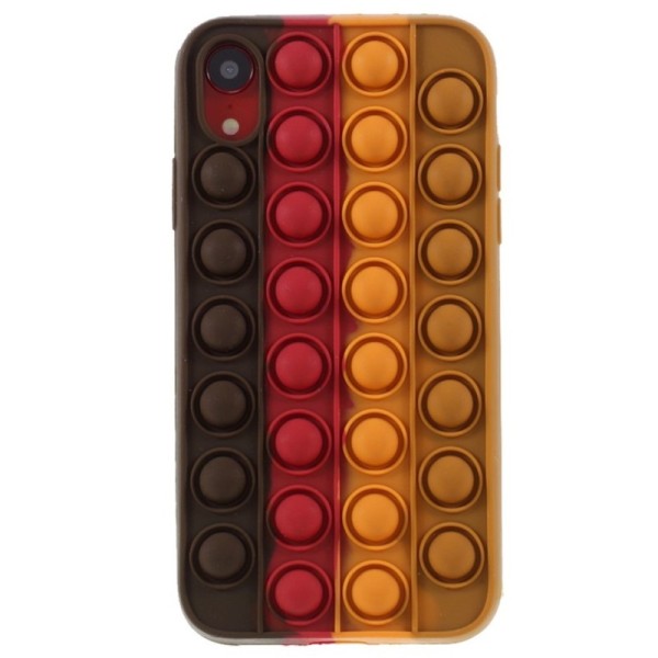 „Popit“ Big Bubble мягкий силиконовый (TPU) чехол - коричневый (iPhone Xr)
