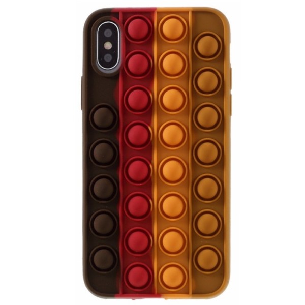„Popit“ Big Bubble мягкий силиконовый (TPU) чехол - коричневый (iPhone X / Xs)