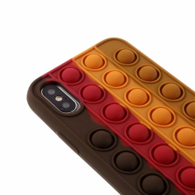 Apple iPhone X (iPhone Xs) „Popit“ Bubble мягкий силиконовый чехол из TPU коричневого цвета | Vacins.lv