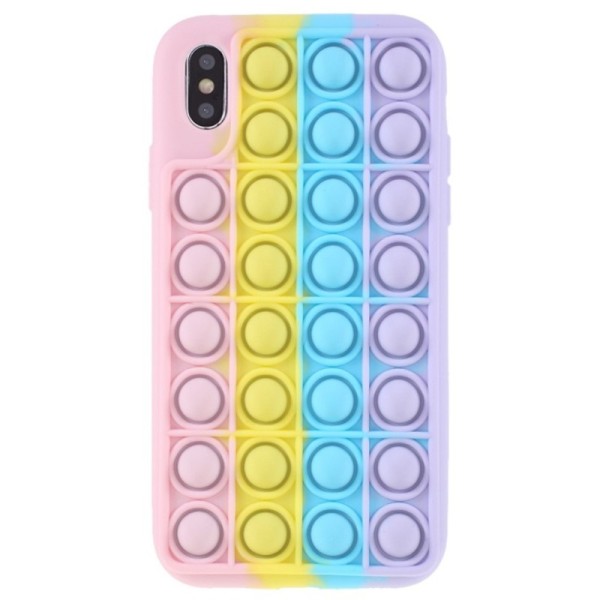 „Popit“ Big Bubble мягкий силиконовый (TPU) чехол - розовый (iPhone X / Xs)