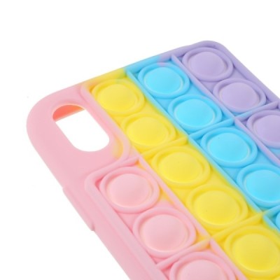 Apple iPhone X (iPhone Xs) „Popit“ Big Bubble мягкий силиконовый чехол из TPU розового цвета | Vacins.lv