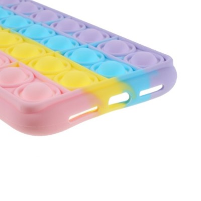 Apple iPhone X (iPhone Xs) „Popit“ Big Bubble мягкий силиконовый чехол из TPU розового цвета | Vacins.lv