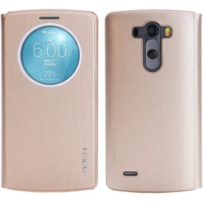 Rock Quick Circle LG G3 šampanieša atvēramais futrālis - grāmatiņa / Vacins.lv