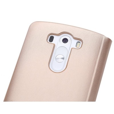 Rock Quick Circle LG G3 šampanieša atvēramais futrālis - grāmatiņa / Vacins.lv
