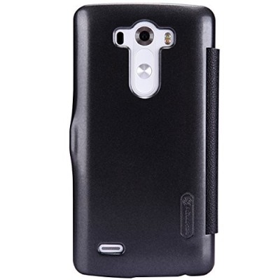 LG G3 „Nillkin“ Fresh atvēramais melns maciņš / Vacins.lv