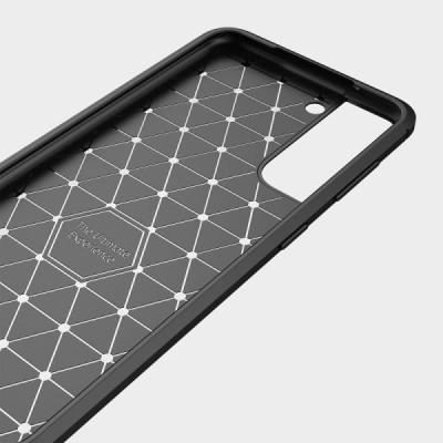Samsung Galaxy S21 FE (Fan Edition) 5G „Carbon“ cieta silikona (TPU) melns apvalks | vacins.lv