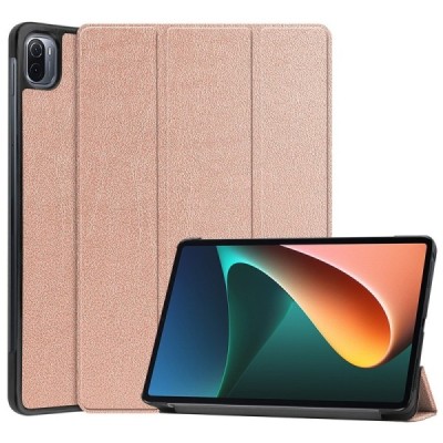 Xiaomi Pad 5 золотой кожаный чехол-книжка (складной) | Vacins.lv