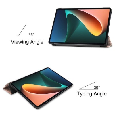 Xiaomi Pad 5 золотой кожаный чехол-книжка (складной) | Vacins.lv