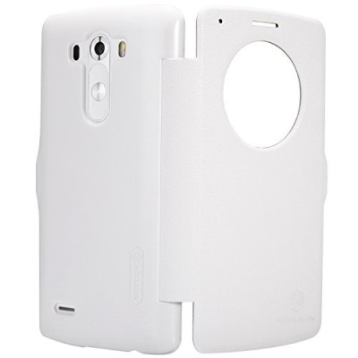LG G3 „Nillkin“ Fresh atvēramais balts maciņš / Vacins.lv