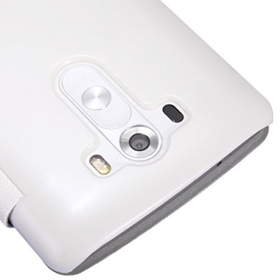 LG G3 „Nillkin“ Fresh atvēramais balts maciņš / Vacins.lv