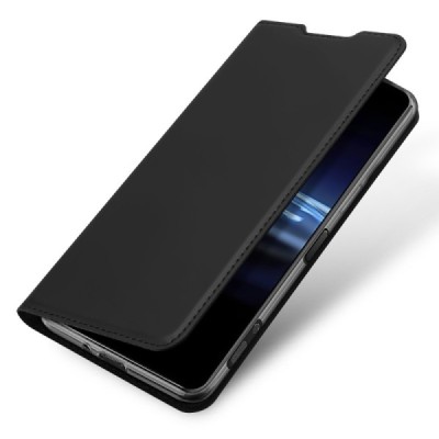 Sony Xperia Pro-I „Dux Ducis“ Skin sērijas melns ādas atvērams maciņš | Vacins.lv