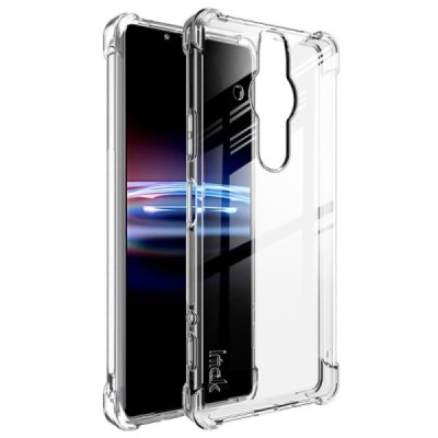 Sony Xperia Pro-I Imak pastiprinātas aizsardzības cieta silikona (TPU) dzidrs vāciņš + ekrāna aizsargplēve | Vacins.lv