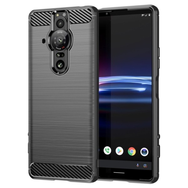 „Carbon“ твердый силиконовый чехол (TPU) - черный (Xperia Pro-I)