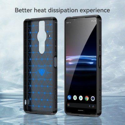 Sony Xperia Pro-I „Carbon“ твердый силиконовый чехол (TPU) - черный | Vacins.lv